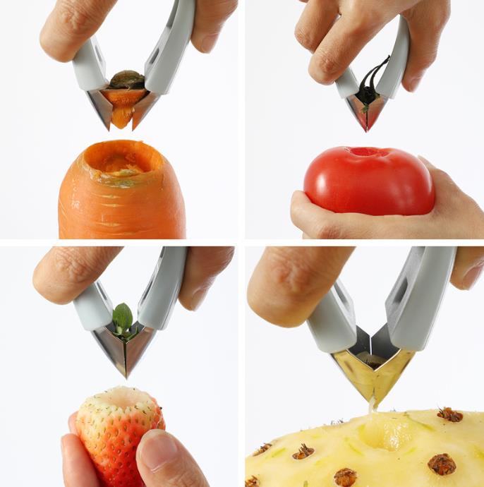 420 Stainless Steel And Durable Abs Plastic Precision Huller For Quick Fruit Prep 3