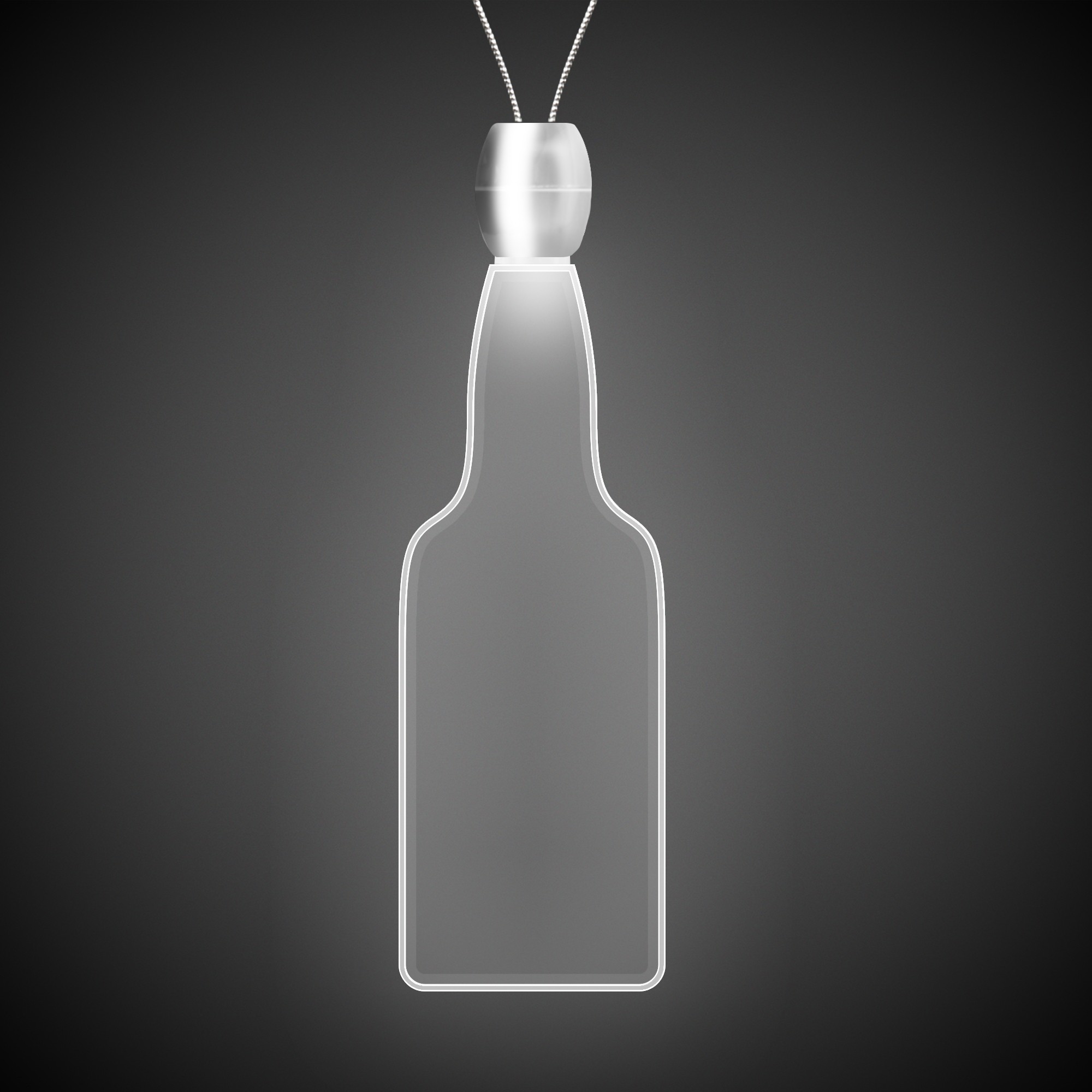 Bottle White Light-Up LED Acrylic Pendant Necklace