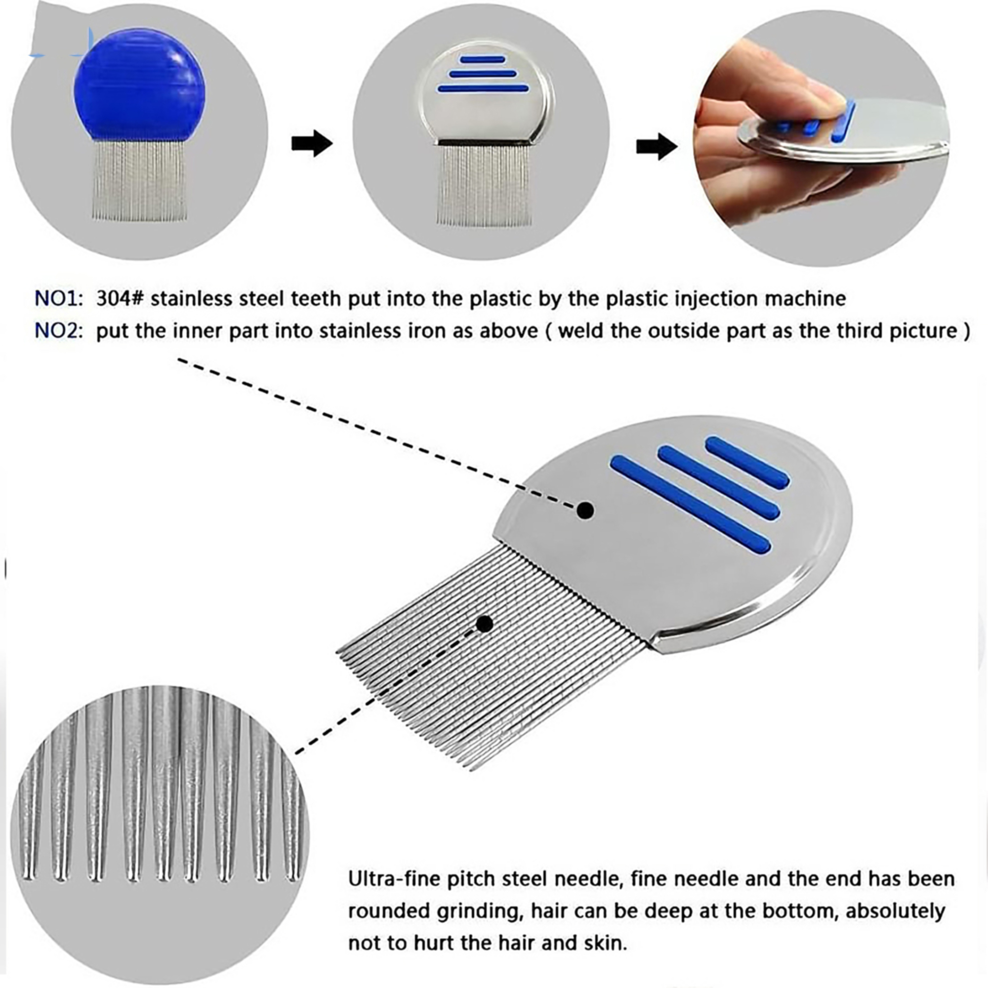 Round Dog Flea Comb 2