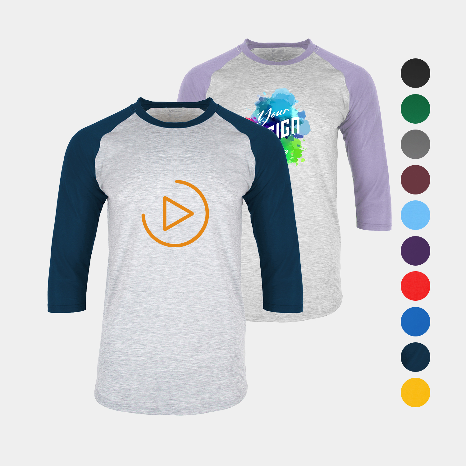 Varsity Men's 3/4 Sleeve Raglan Baseball Tee 2