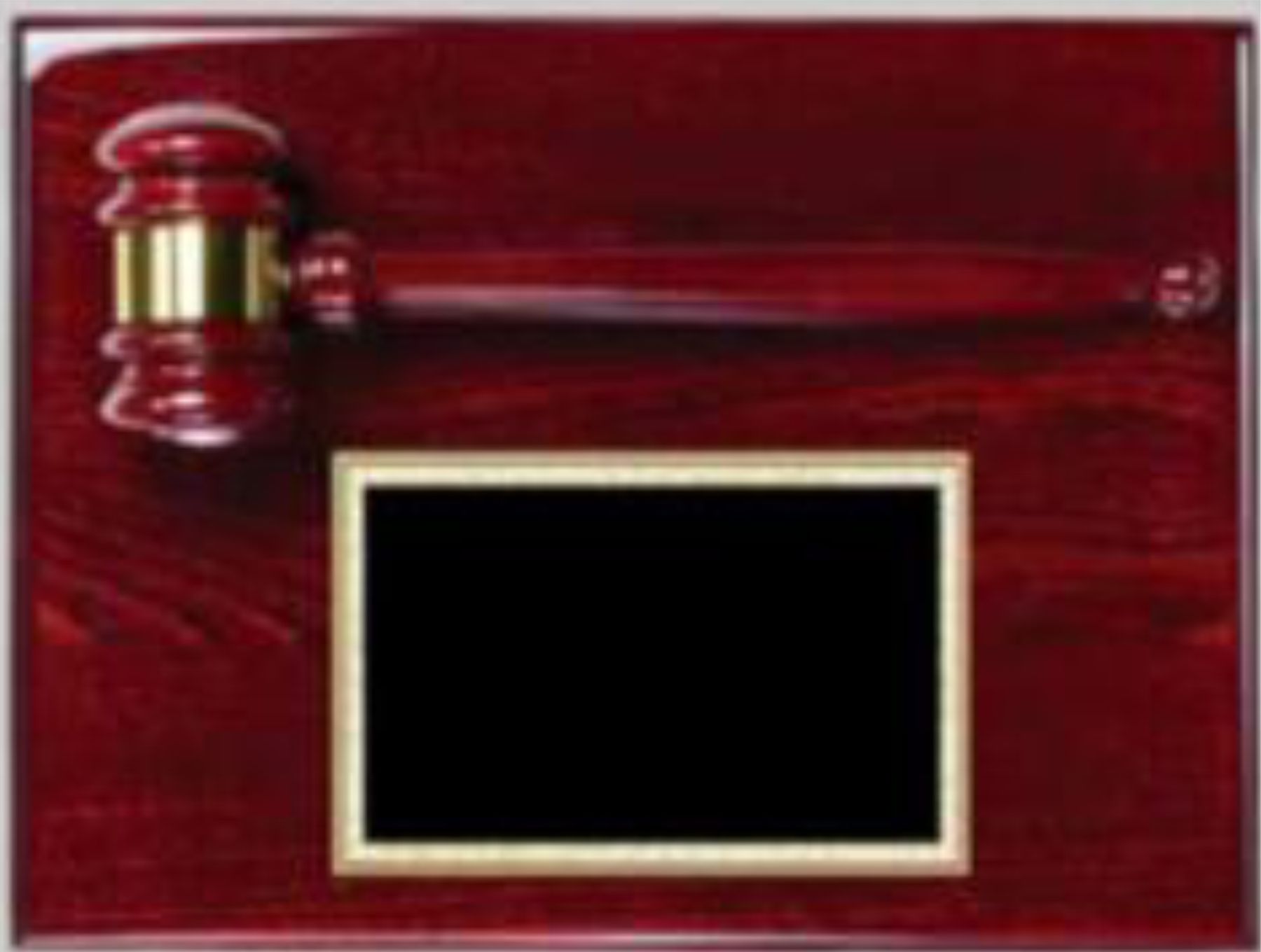 9" x 12" Rosewood Plaque with Gavel 2