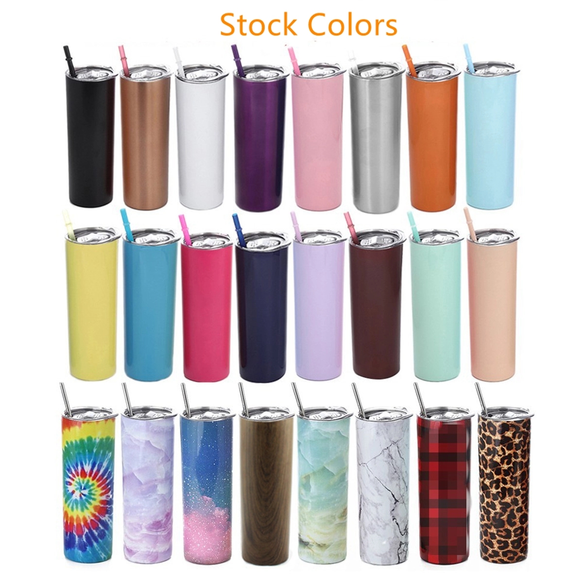 20Oz Skinny Tumbler With Straw 3