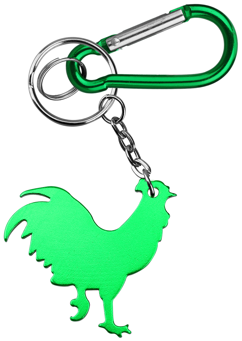 Rooster Shape Bottle Opener with Key Chain & Carabiner 2