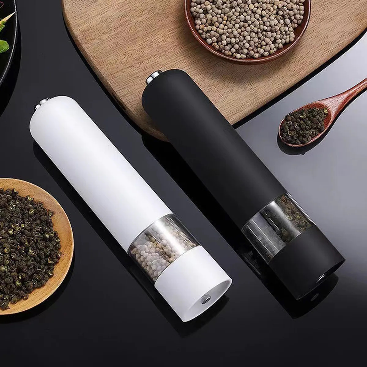 Automatic Electric Plastic Ceramic Burr Salt Pepper Grinder 4