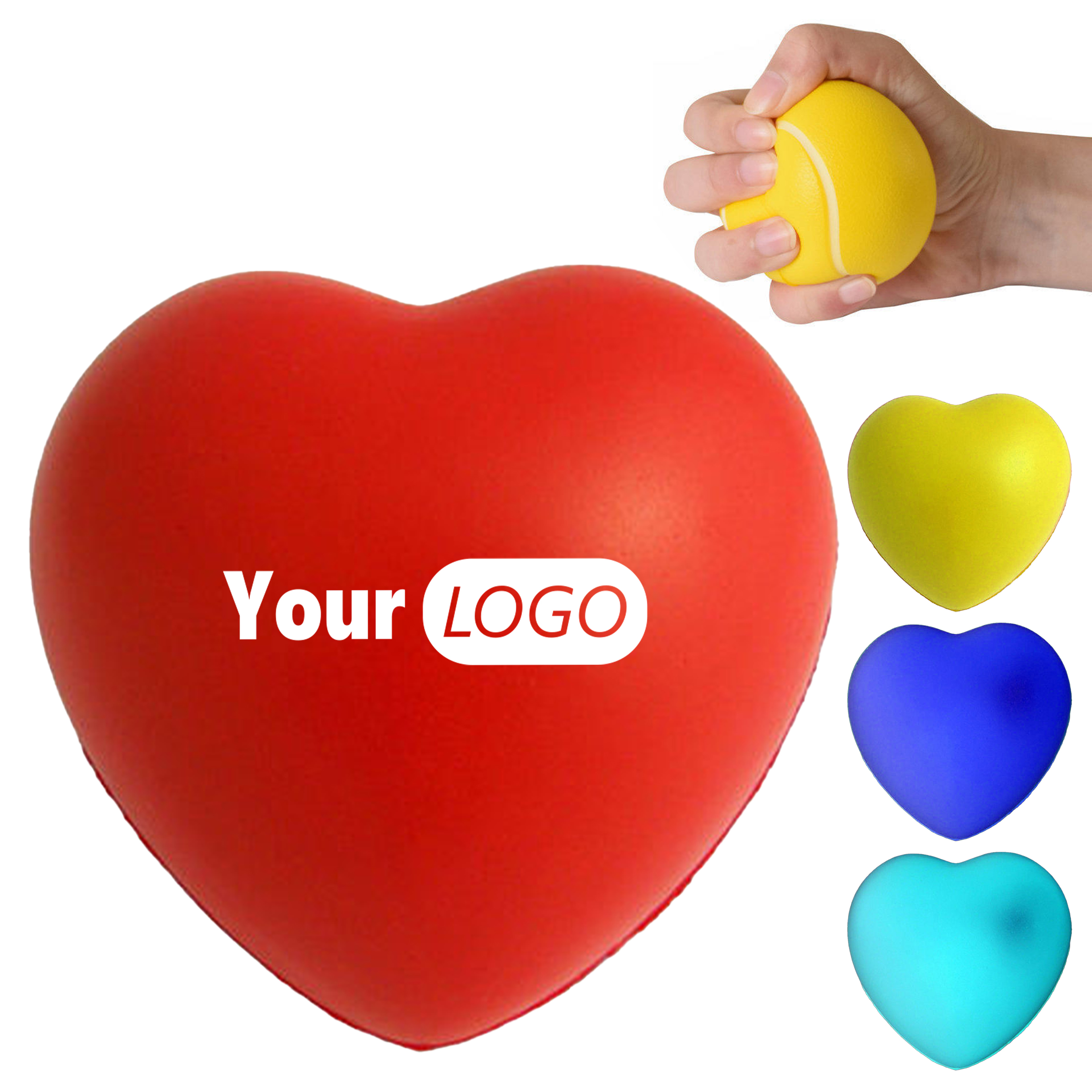 Pu Custom Heart Stress Ball For Relaxation And Branding 1