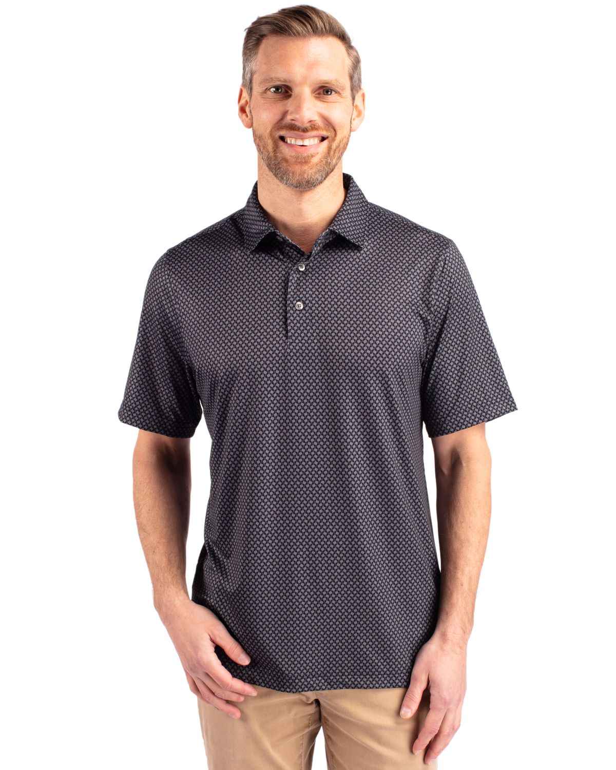 Pike Banner Print Stretch Mens Polo