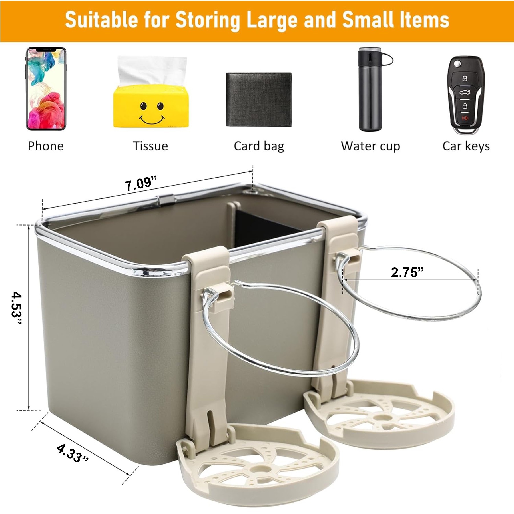Multifunctional Car Armrest Storage Box Water Cup Holder 4