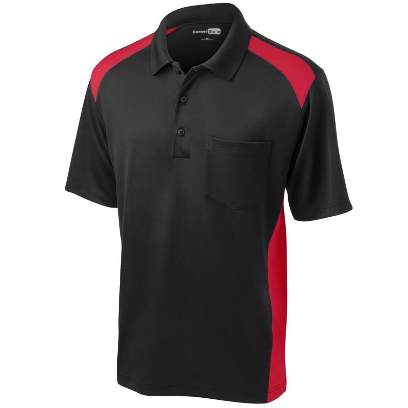 CornerStone Select Snag-Proof Two Way Colorblock Pocket Polo. 12