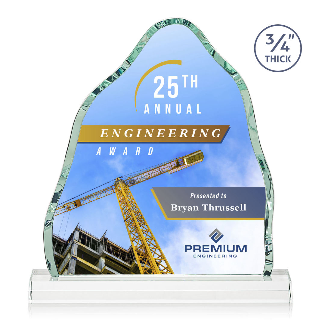 Dunwich VividPrint™ Award - Starfire, custom award with logo imprint 12