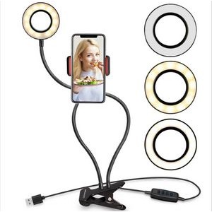 2 In 1 Led Selfie Ring Light Rotating Desktop Phone Stand 3