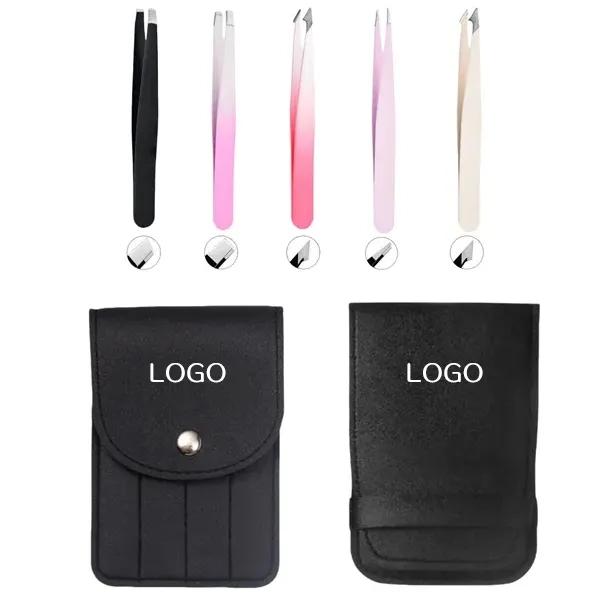 Stainless Steel Eyebrow and Beard Tweezers Set 4