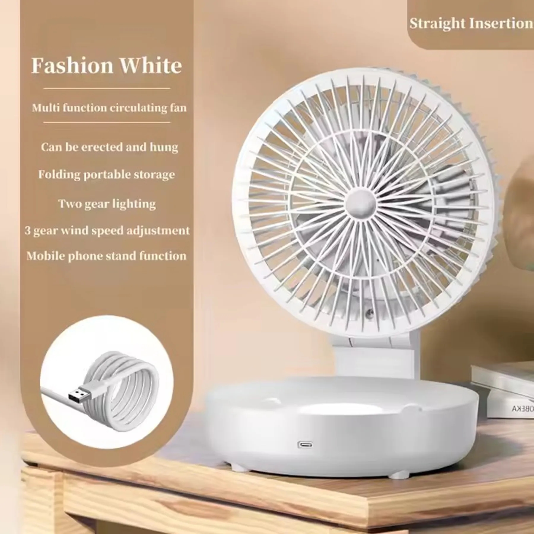 1200 mAh Rechargeable Foldable Multifunctional Floor Fan 3