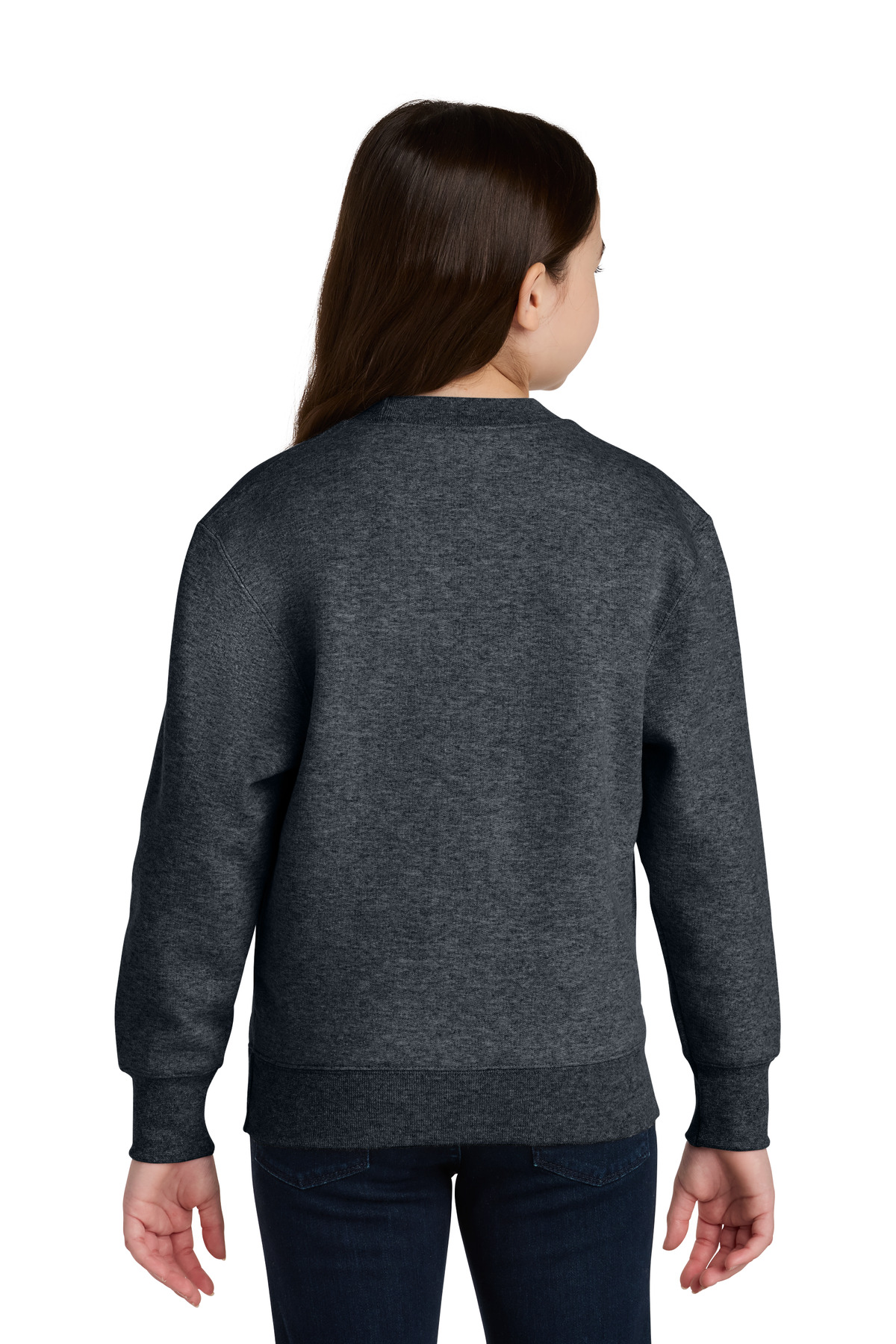 Port & Co Youth Core Fleece Crewneck Pocket Sweatshirt PC78YPKT 35