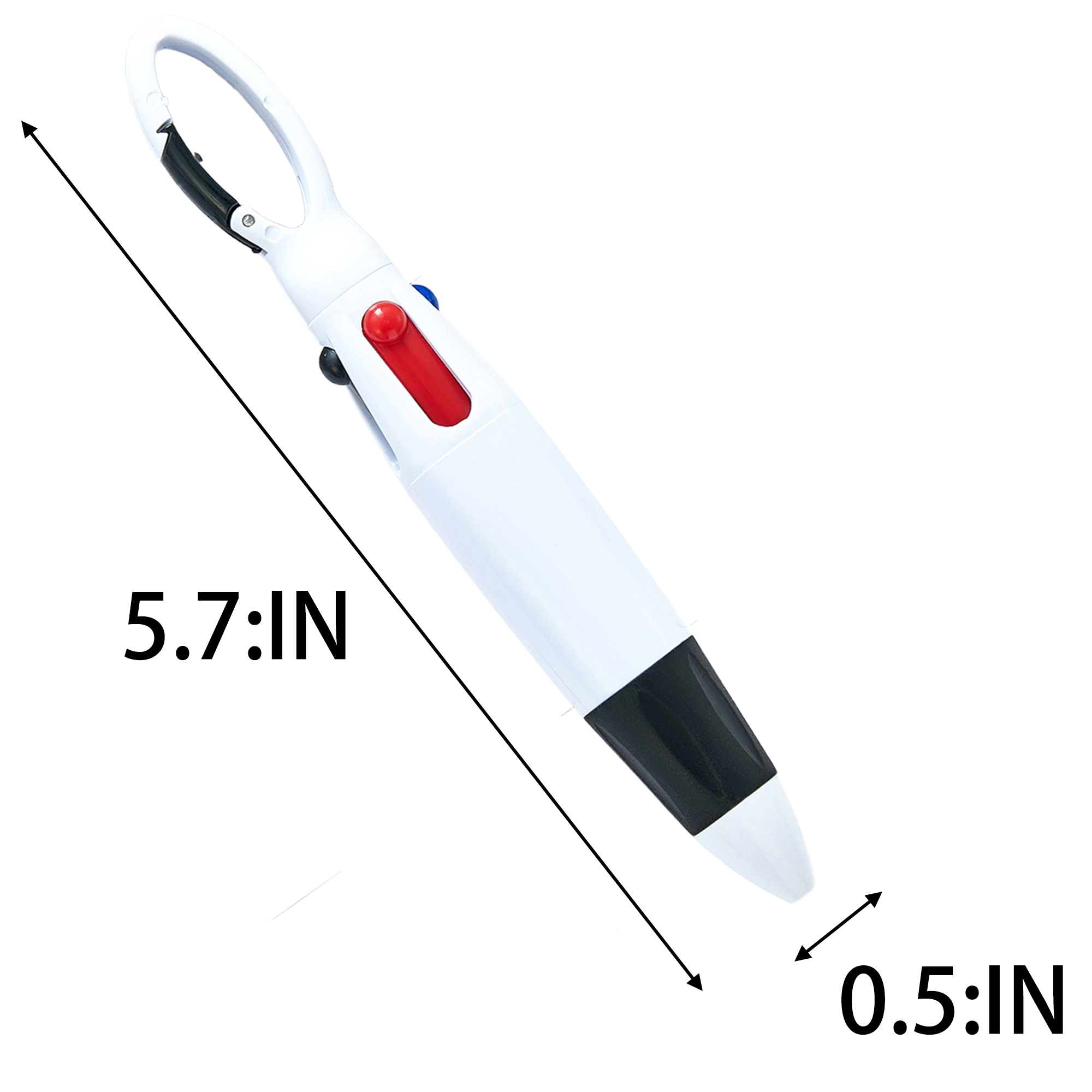 Multifunctional 4-in-1 Ballpoint Pen with Carabiner Clip 10
