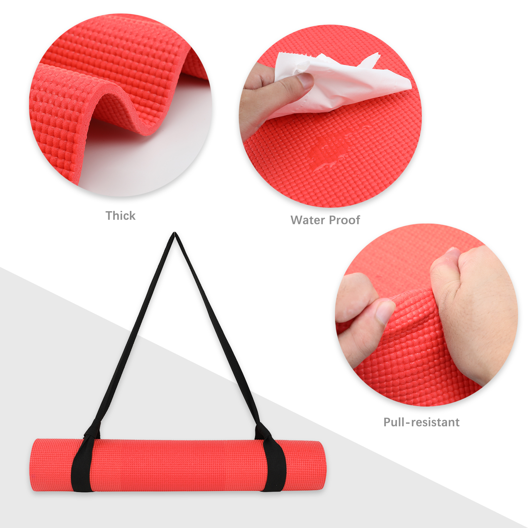 Full Length PVC Yoga Mat And Carrying Strap-Ocean 3