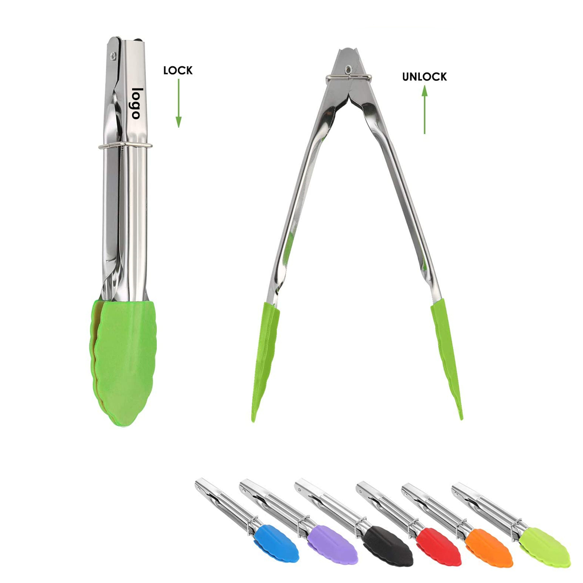 Silicone Kitchen Cooking Tongs for Salad Grilling Cooking 3