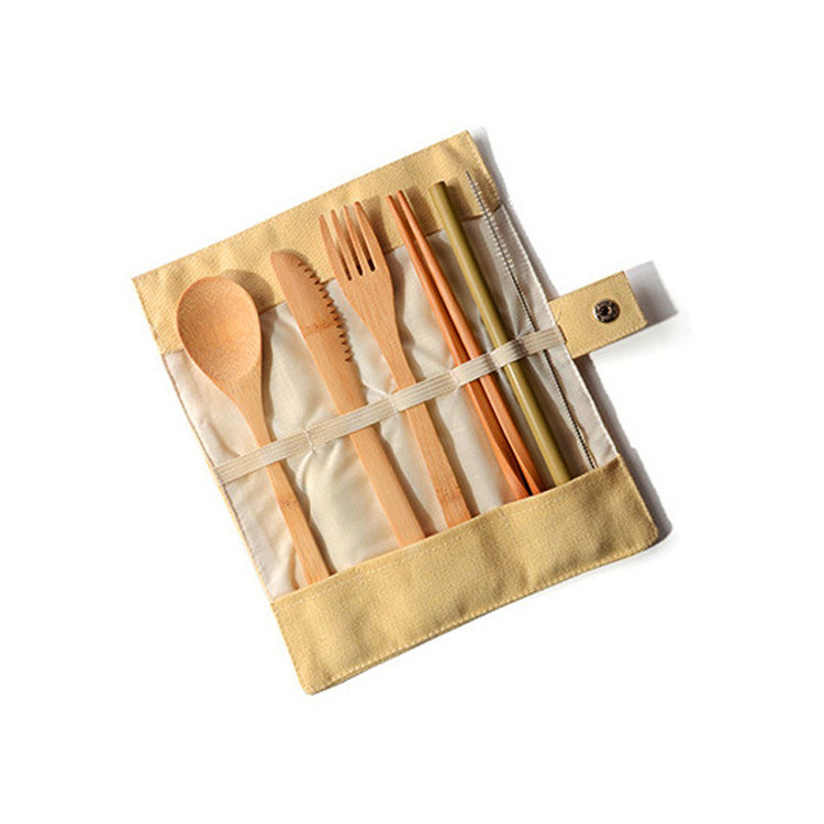 Reusable Flatware Set Bamboo Travel Utensils 3