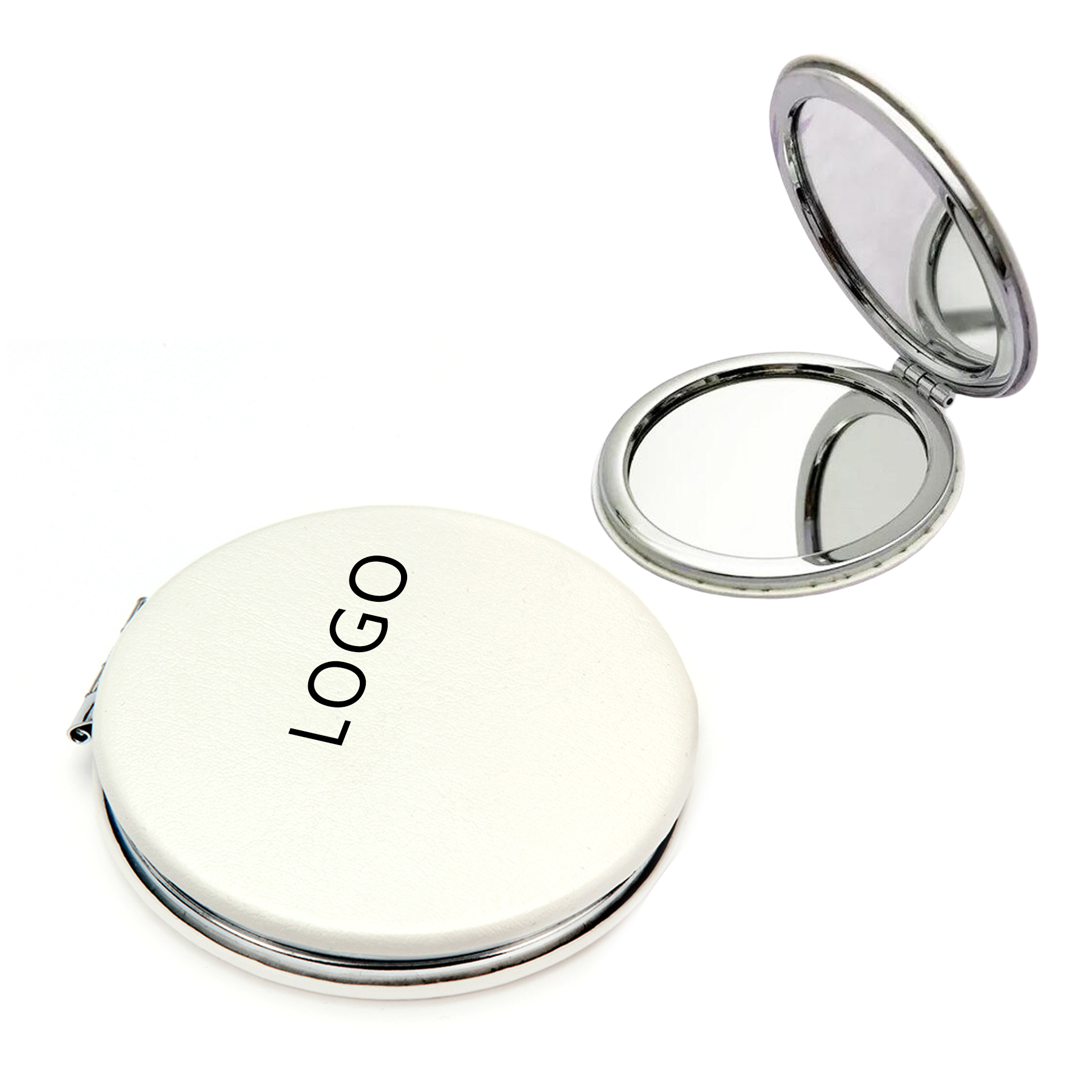 PU Leather Round Compact Mirror 2