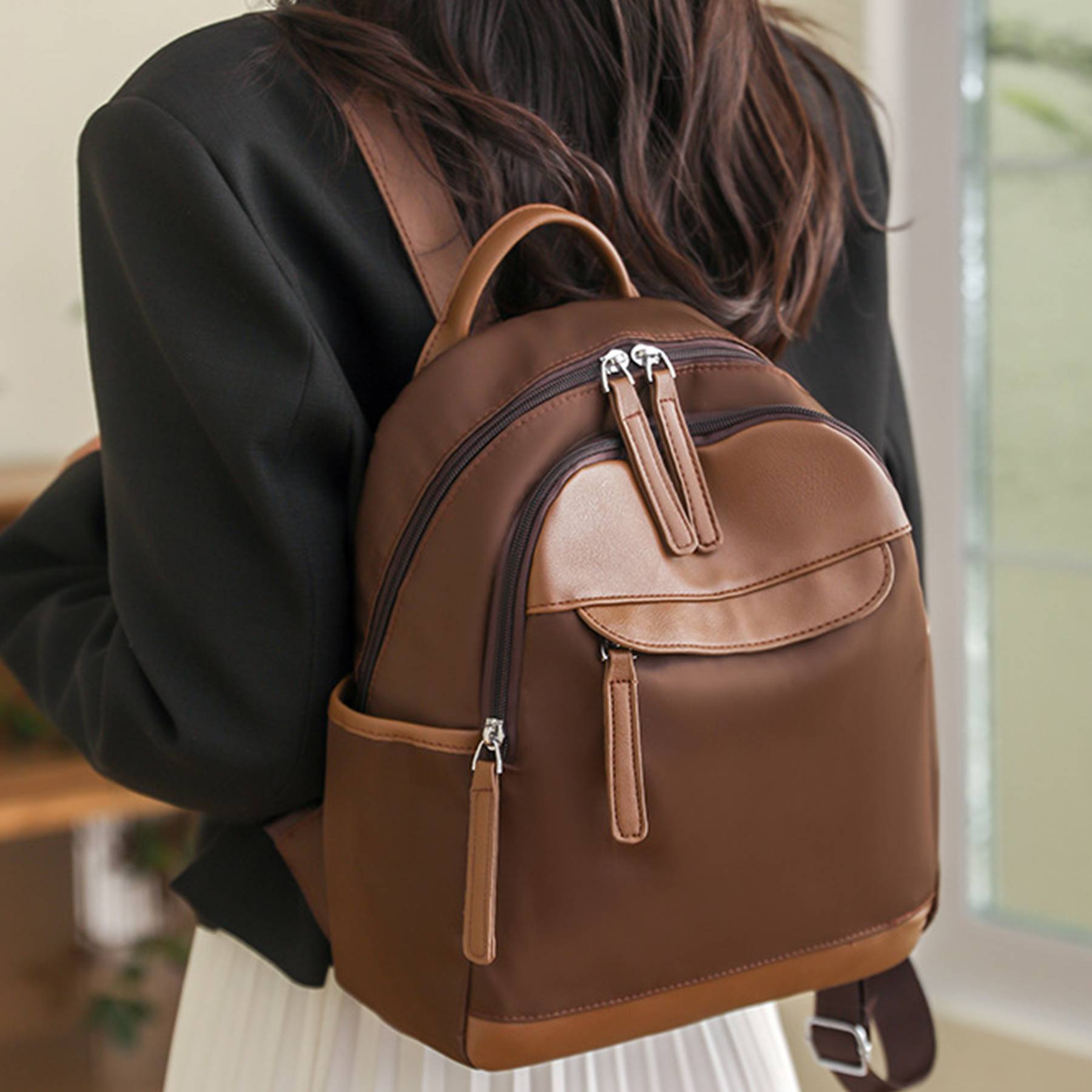 Ladies Nylon Travel Backpack Purse 3