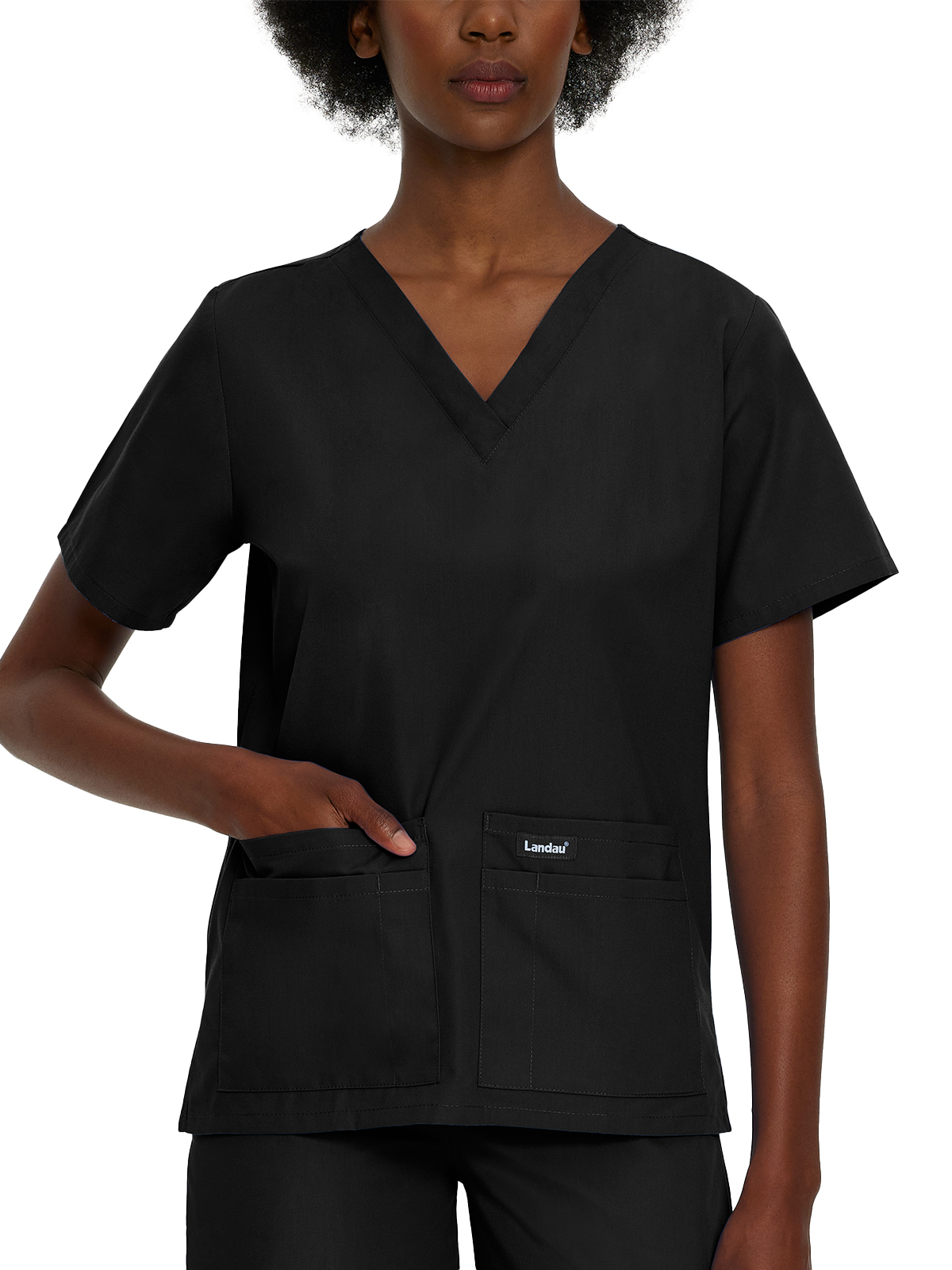 Landau - Essentials - Women's Four-Pocket Durable V-Neck Top 19