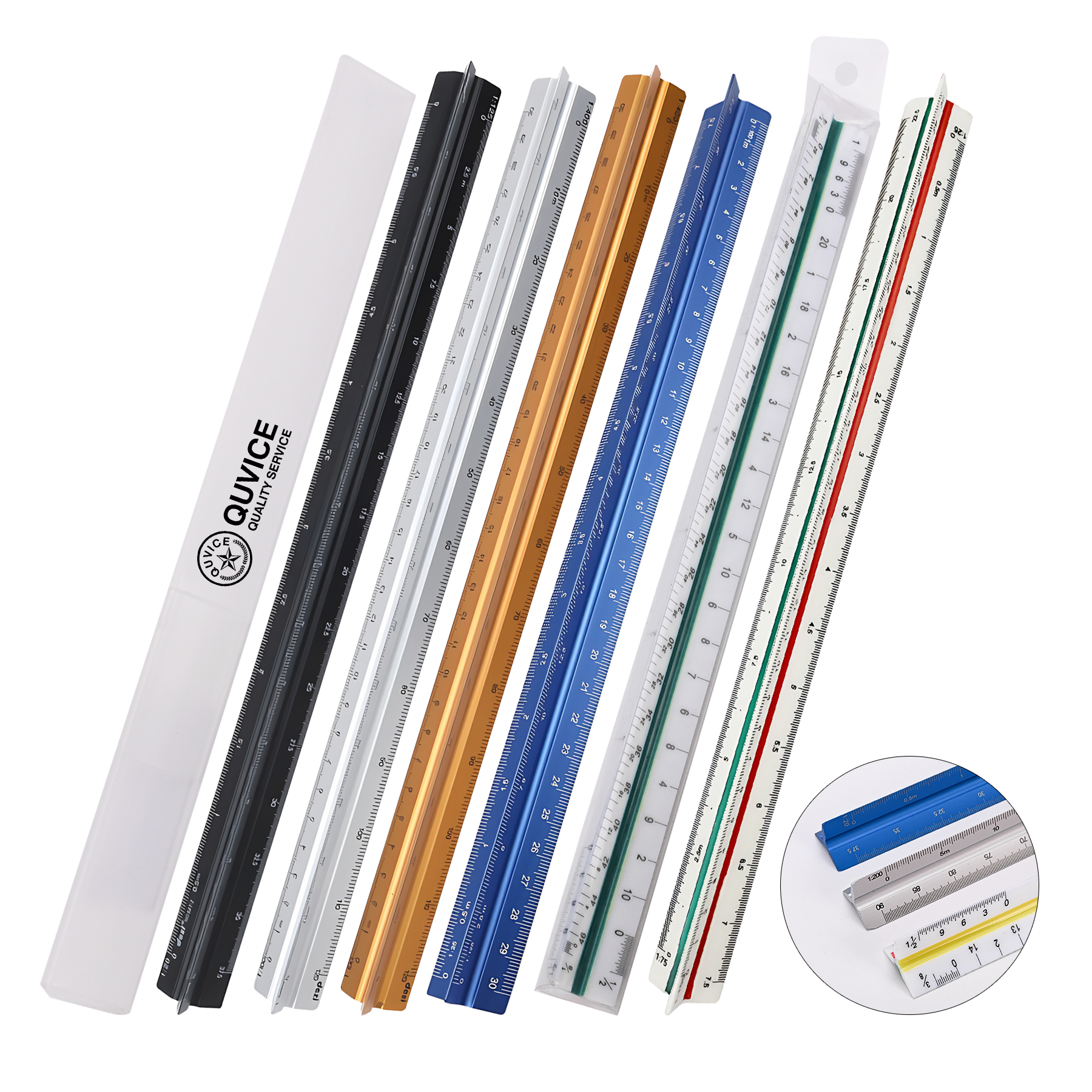 12'' Plastic Triangular Engineer Scale With PP Packing Box 2