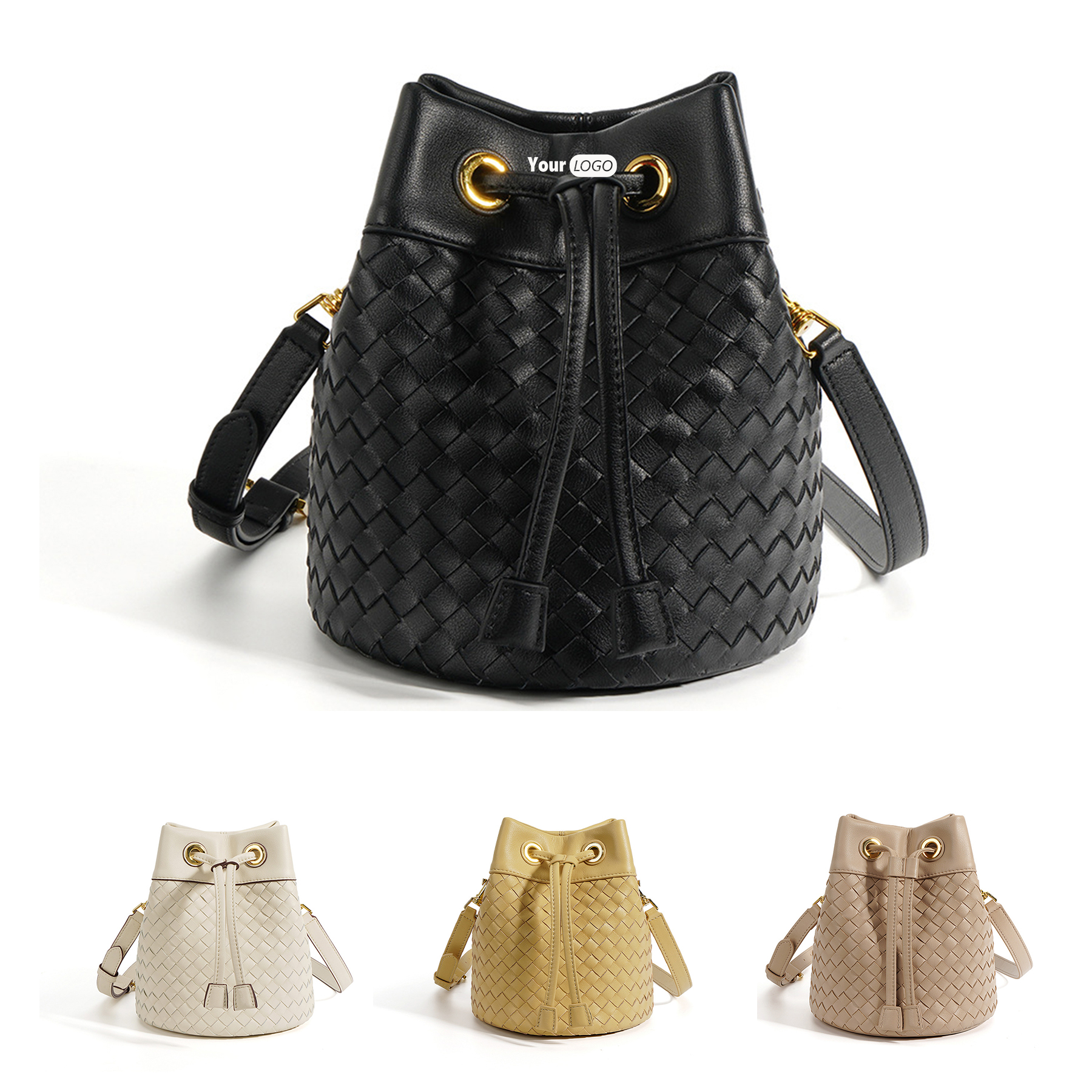 Genuine Leather Innovative Drawstring Cross-Body Bag 6