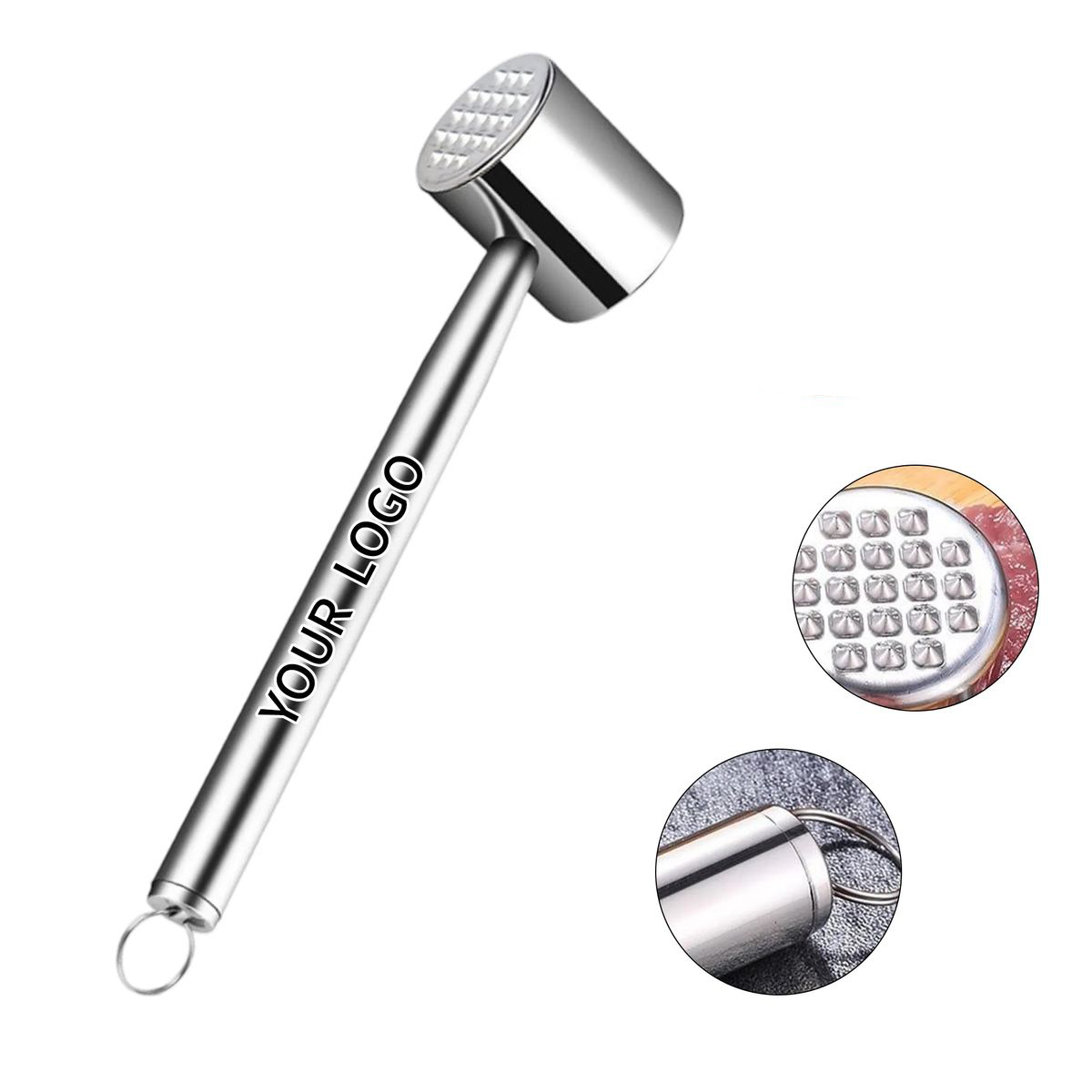 Double Sided Meat Mallet for Cooking Preparation 2