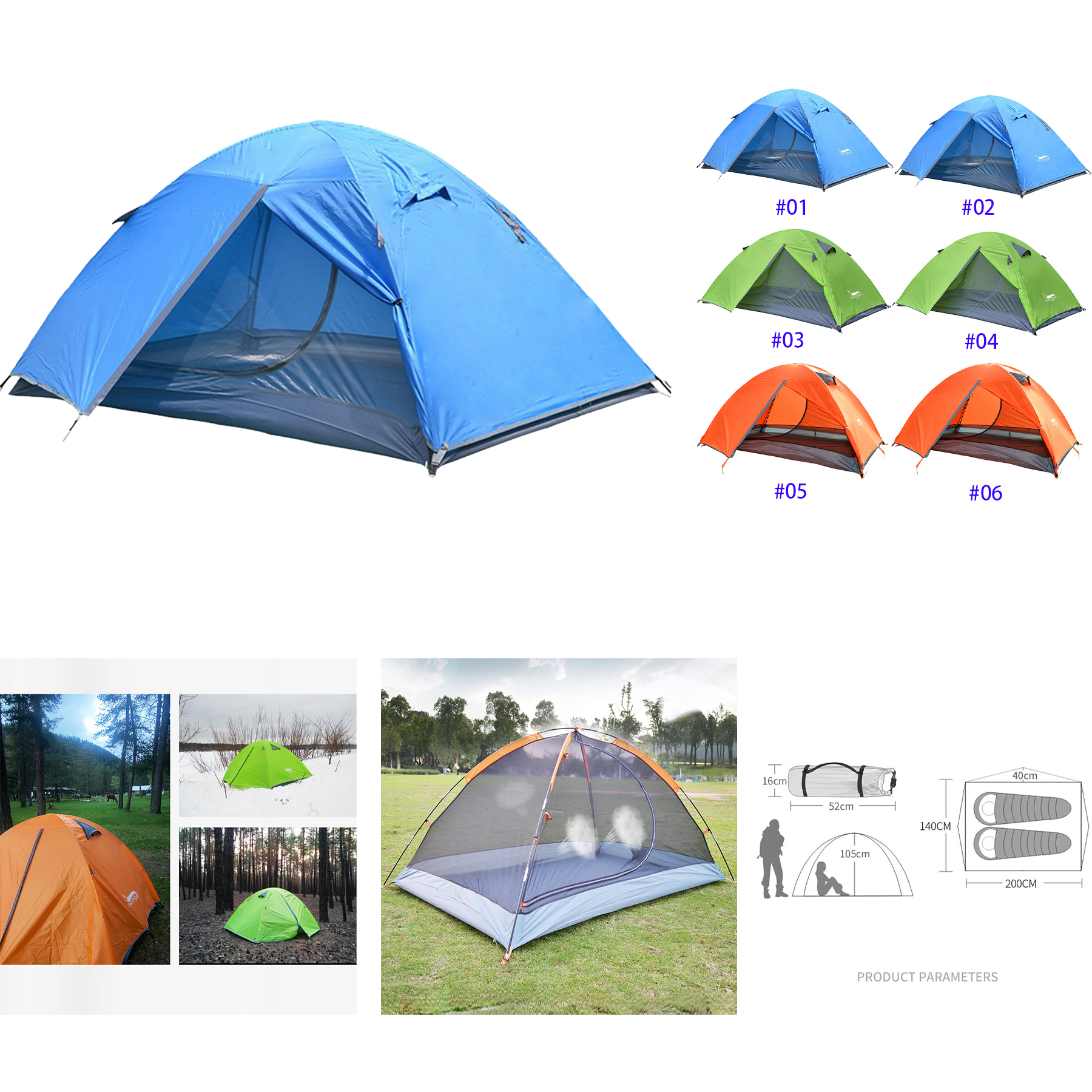 2 Person Double Layer Camping Tents 2