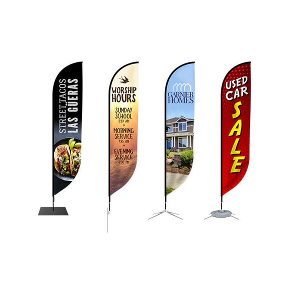 Double Sided Feather Flag Kit With Cross Base 2