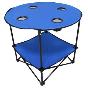 Camping Table Folding Picnic with 4 Cup Holders 3