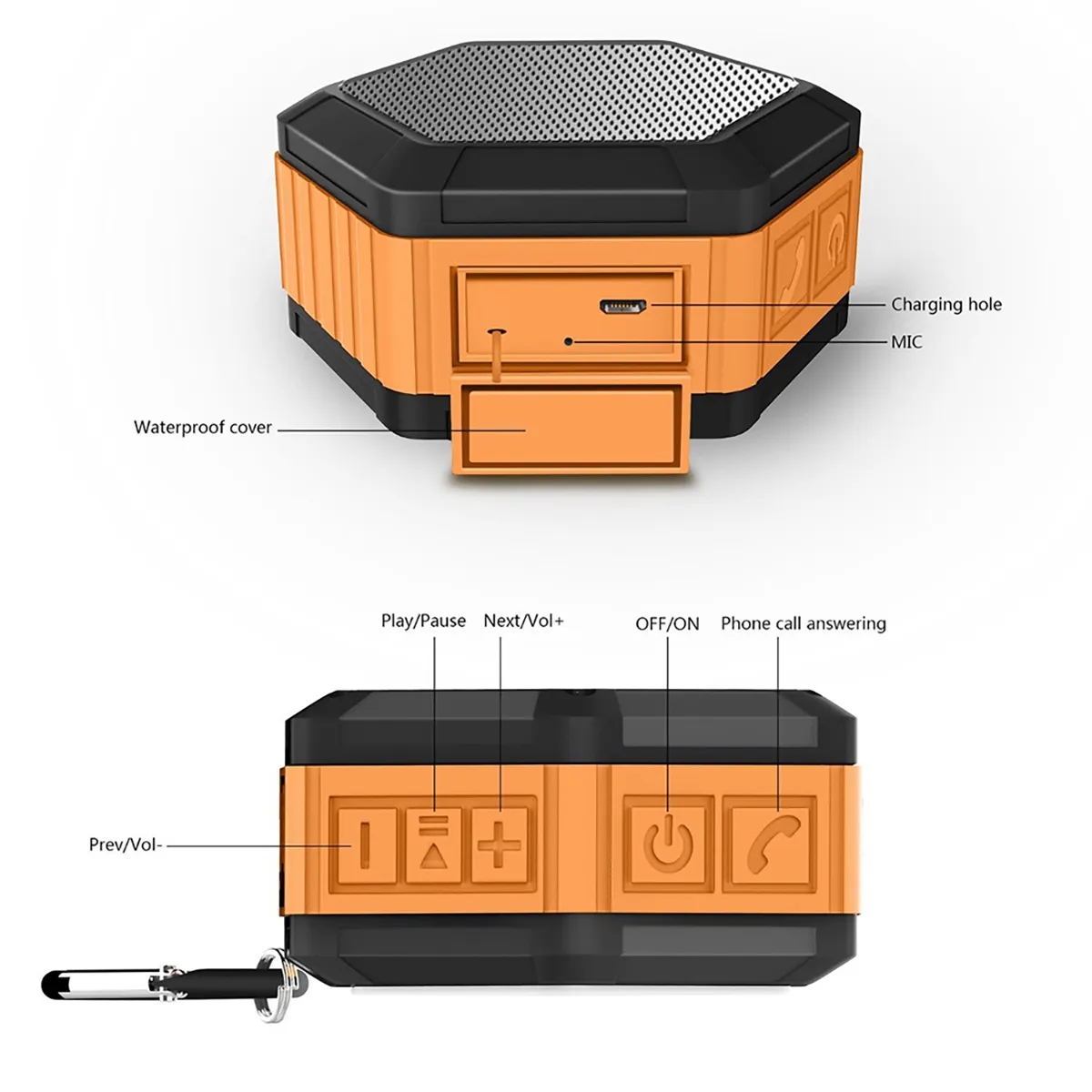 Bluetooth Outdoor Portable IP65  Waterproof Hexagon Speaker 6