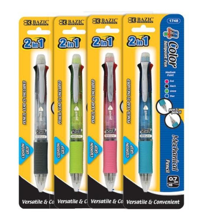 2-In-1 Mechanical Pencil & 4-Color Pen w/ Grip 1