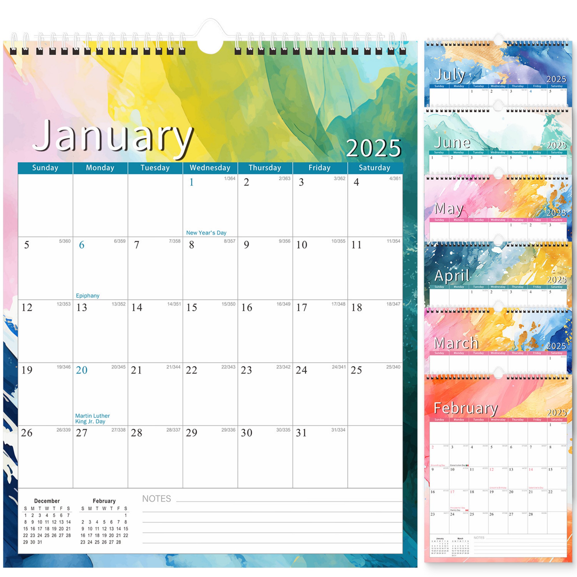 18 Months 14"*11" Wall Calendar From Jan 2025 To June 2026 4