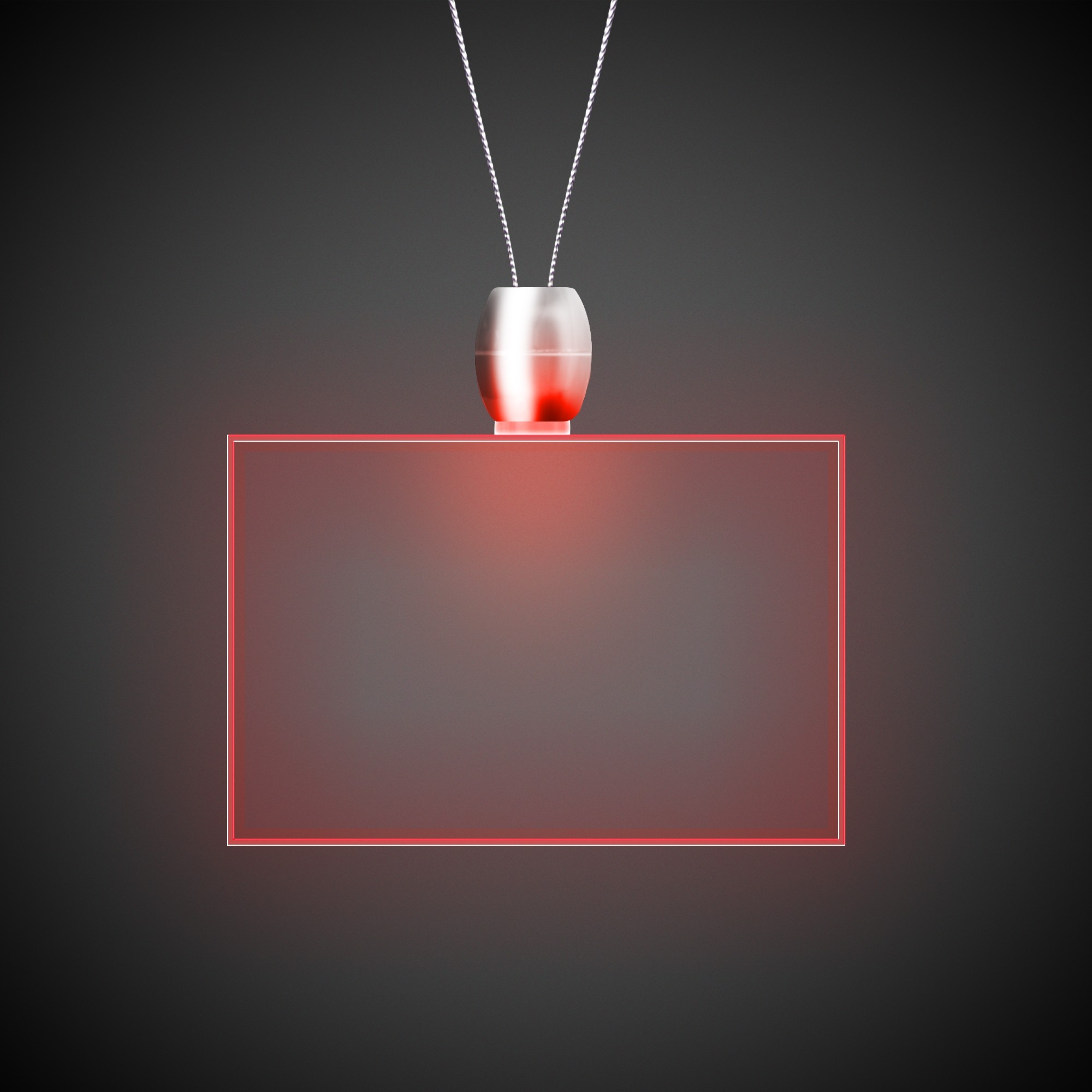 Rectangle Red Light-Up Acrylic Pendant Necklace