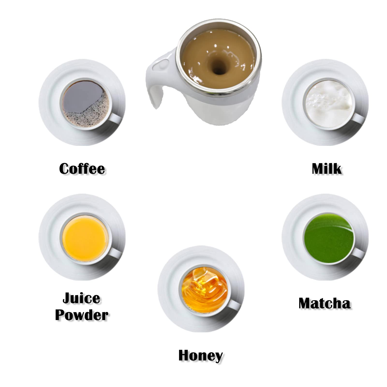 13oz Rechargeable Self Stirring Coffee Mug 11