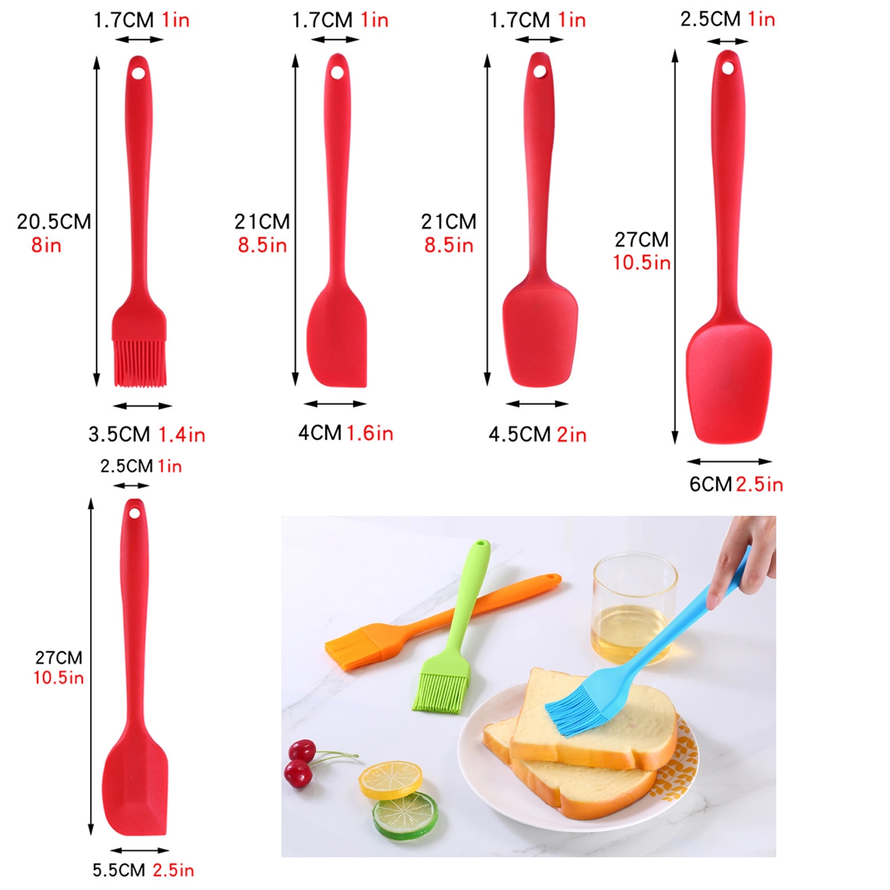 Food Grade Silicone Rubber Spatula Set 3