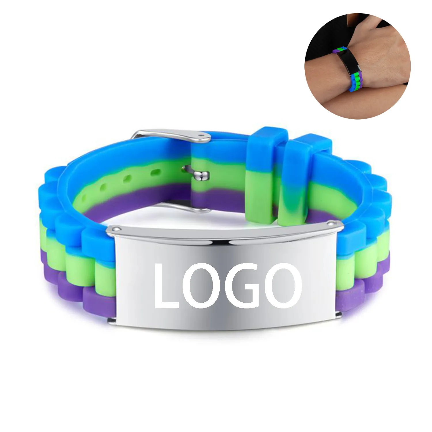 Stainless steel silicone bracelet 2