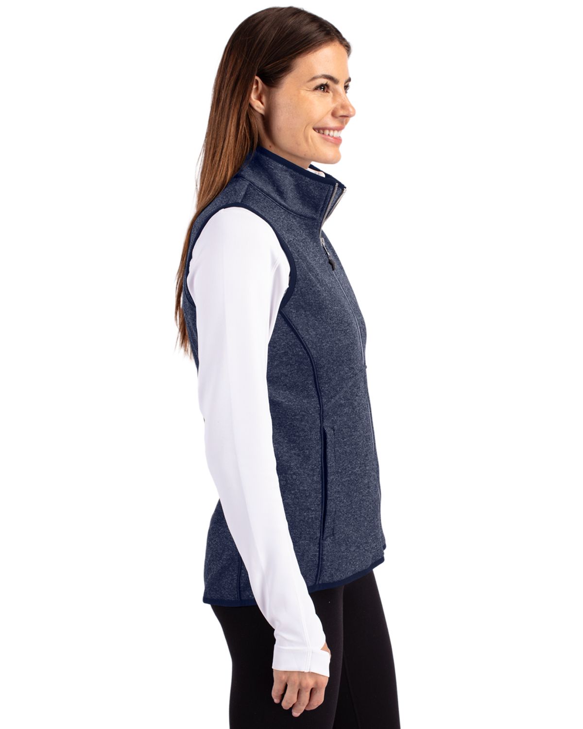 Cutter & Buck Mainsail Sweater-Knit Womens Full Zip Vest 27