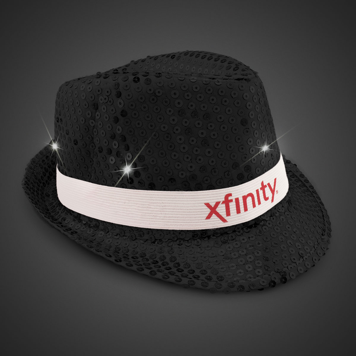 Black Sequin LED Fedora(blank) 2