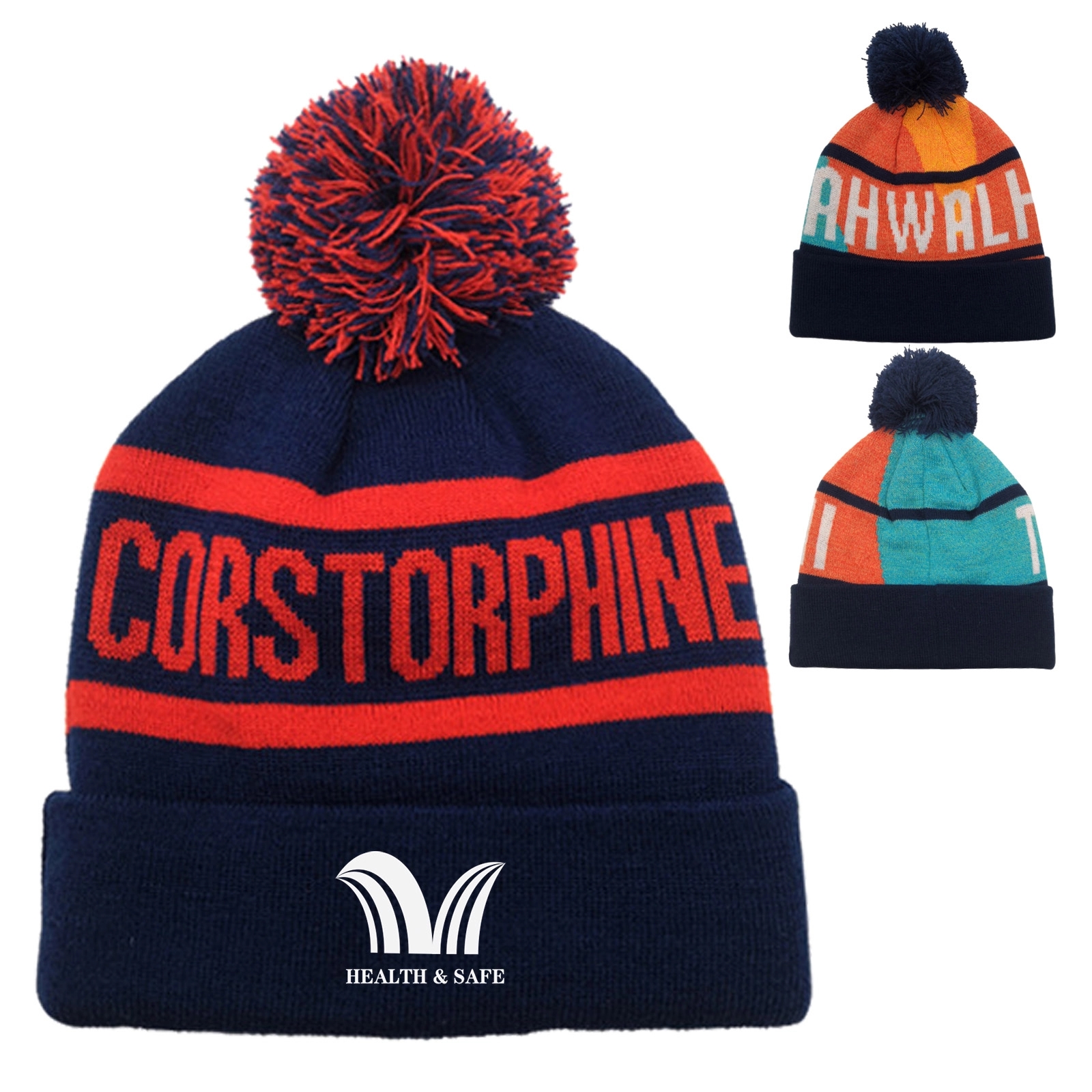 Acrylic Pompom Winter Warm Ski Hat 2
