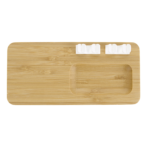 Bamboo 10W Wireless Charging Pad with Cable Organizer