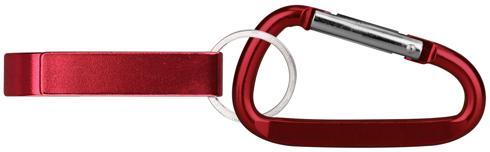Deluxe plain can and bottle opener with split key ring & carabineer 2