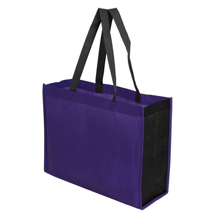 Two Toned 16" x 12" + 6" Gusseted Tote Bag 9