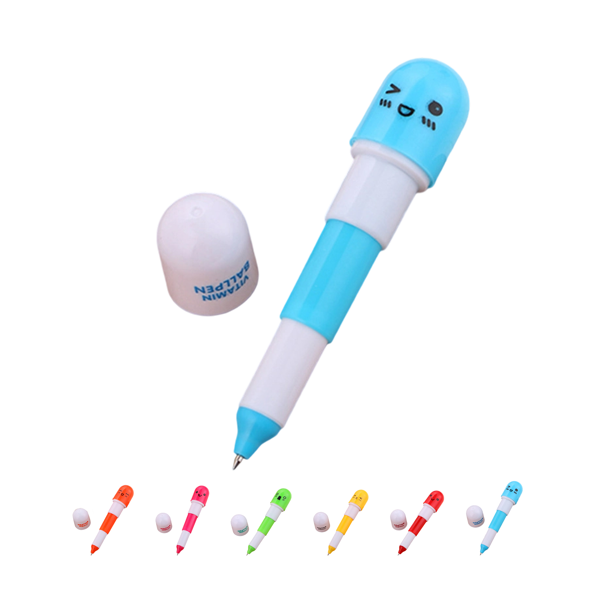 Plastic Pill Shaped Telescopic Ballpoint Pen 8