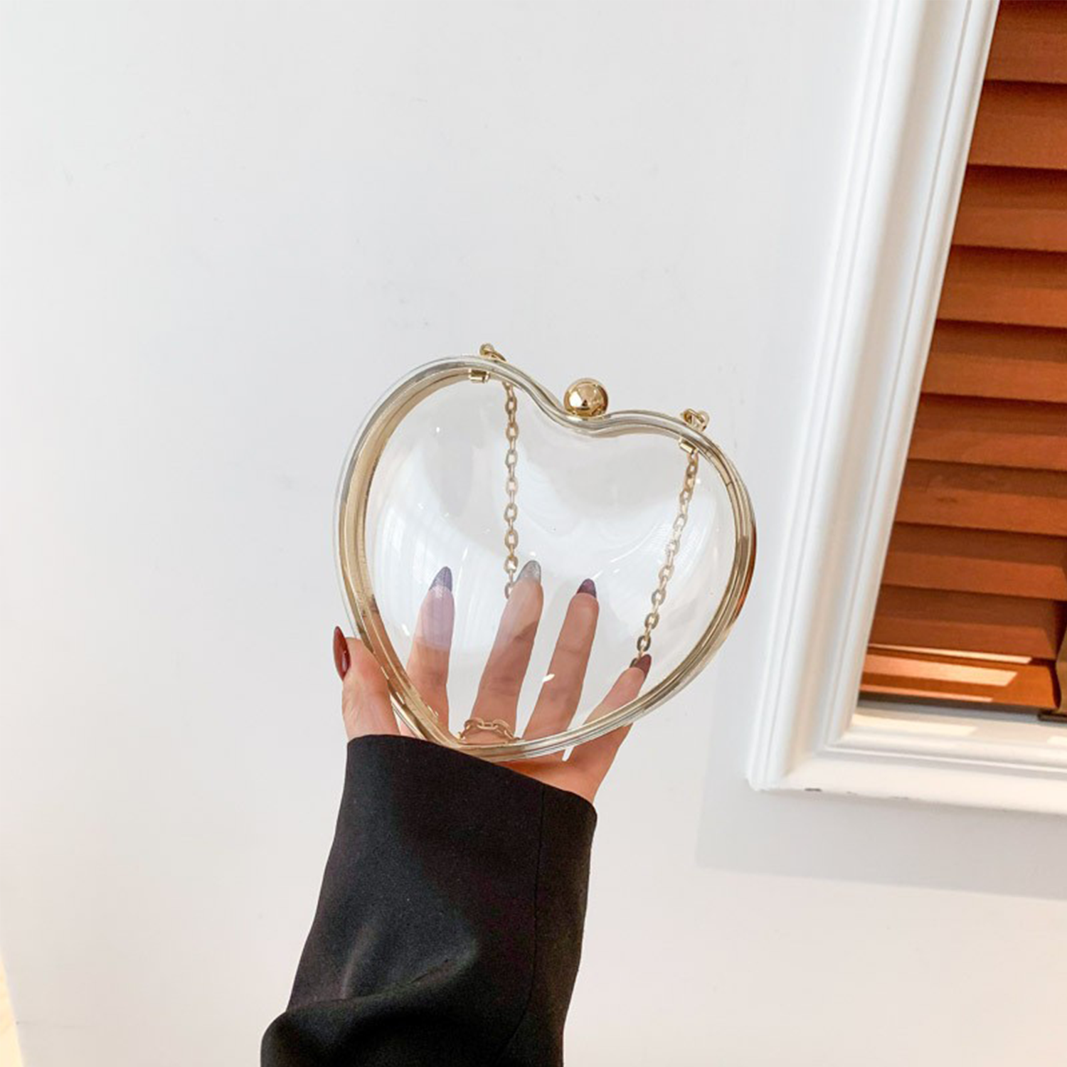 Transparent Heart shaped One Shoulder Crossbody Bag 3