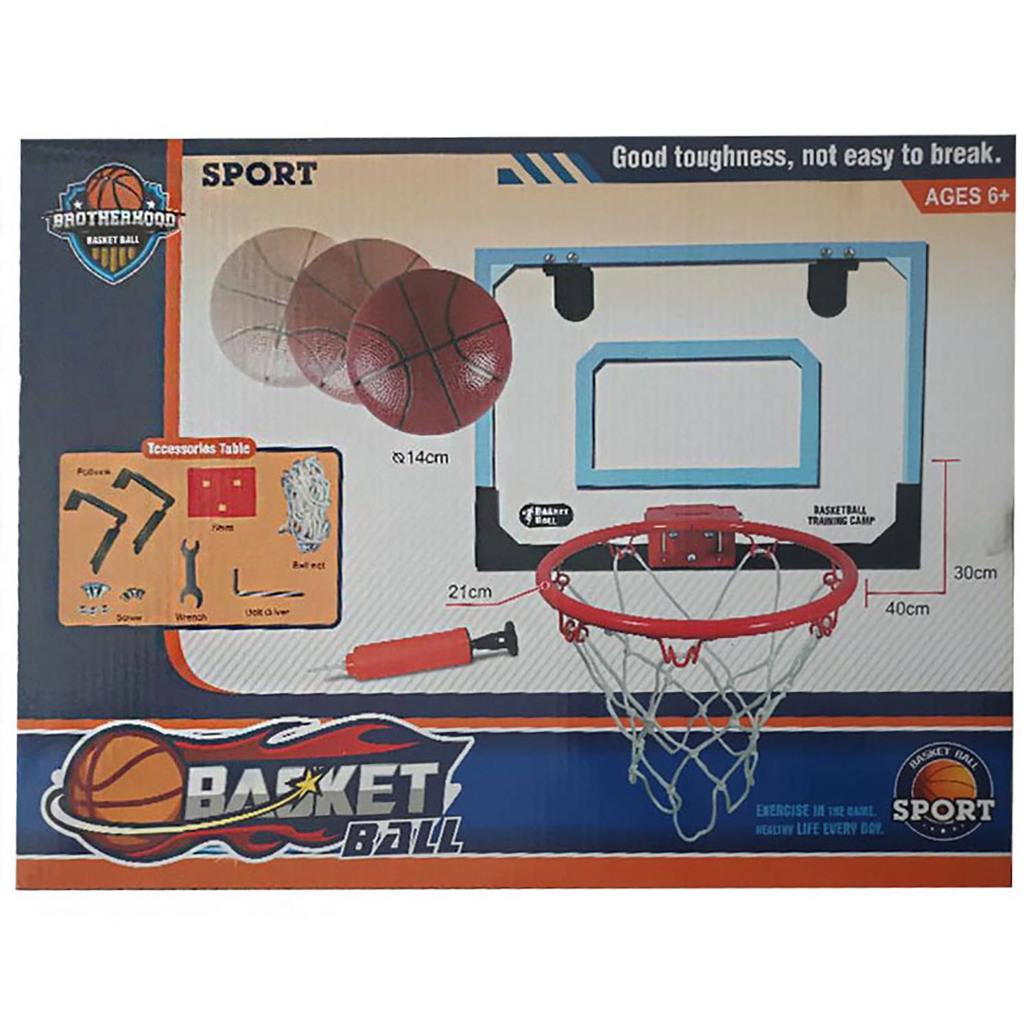 Wall-Mounted Clear Basketball Hoop W/ Ball 7