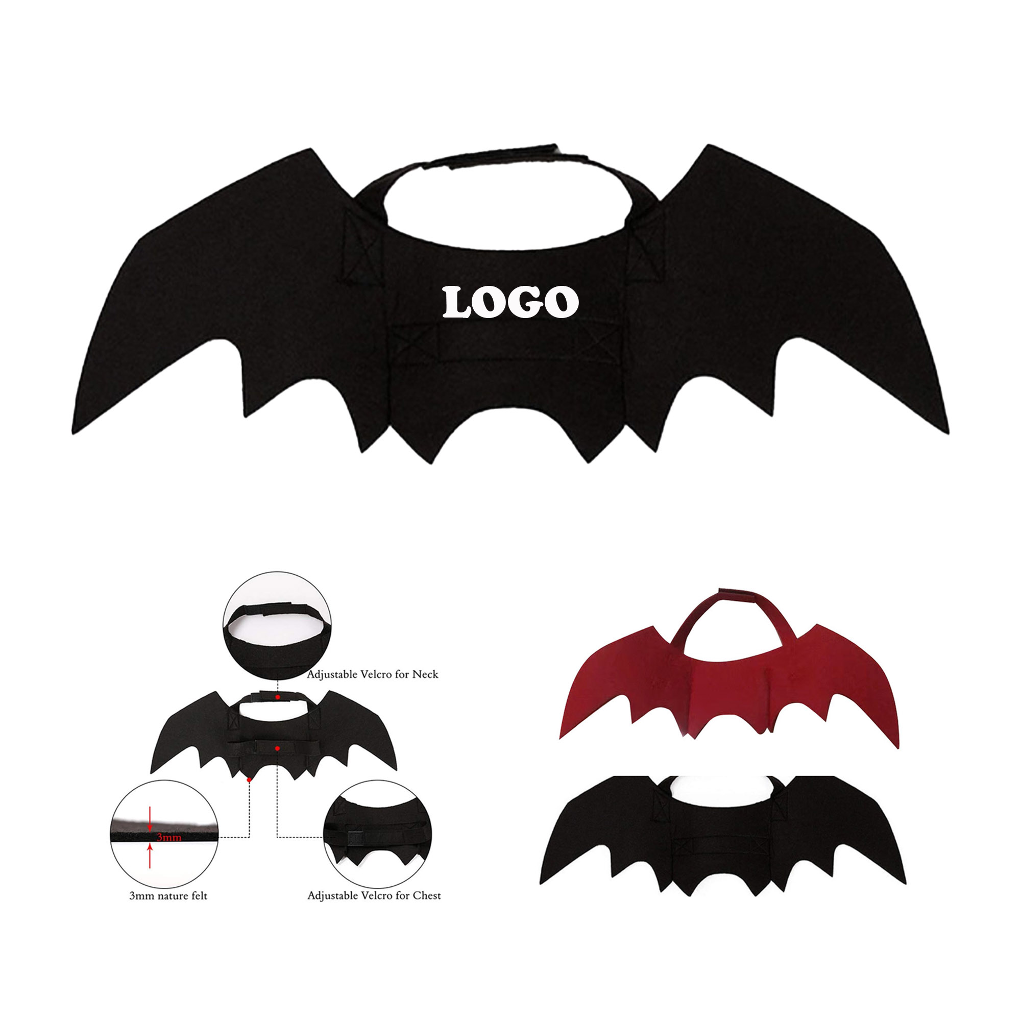 MOQ 10 pcs Felt Bat Wings Pets 5