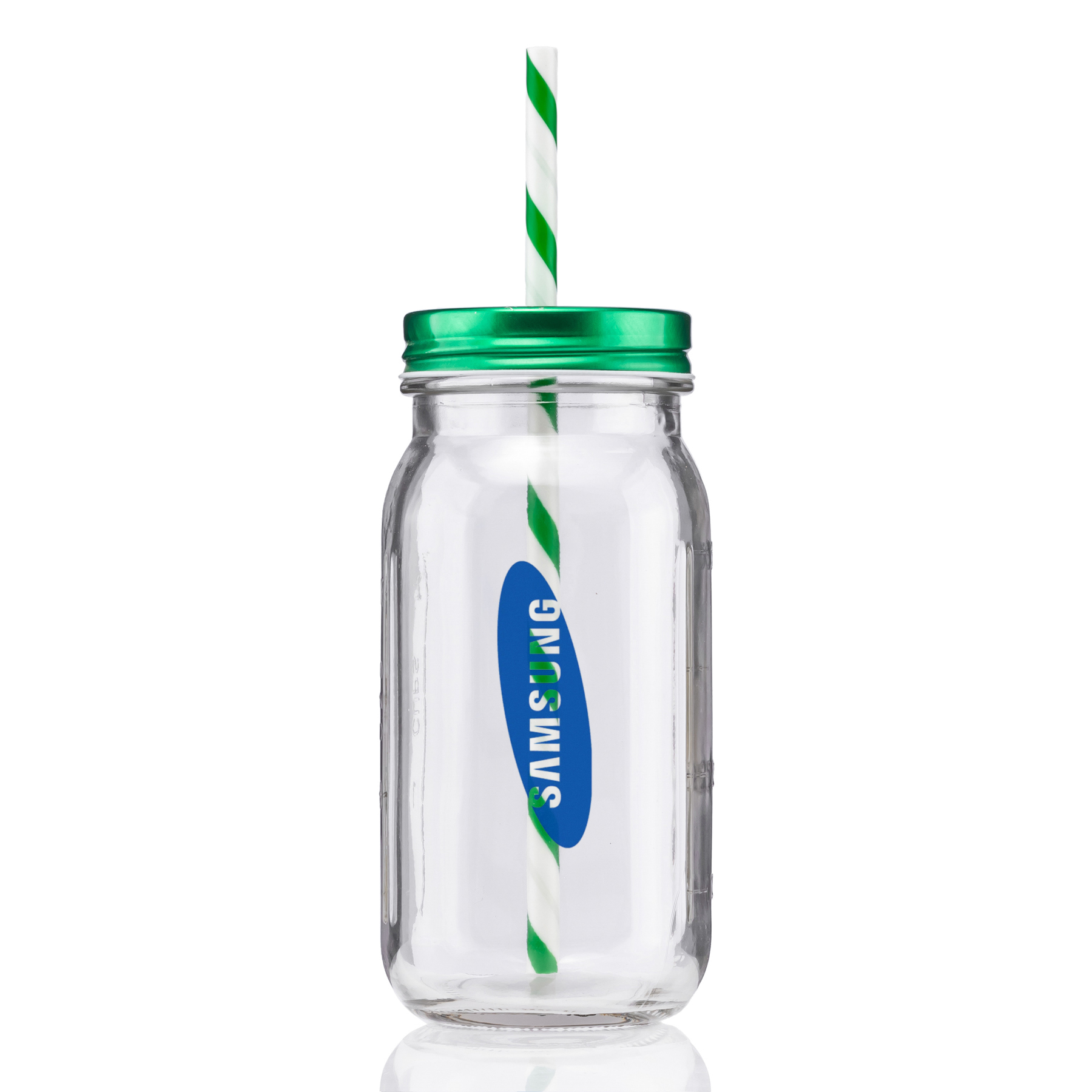 20 oz Mason Jason with Striped Straw Glass 11