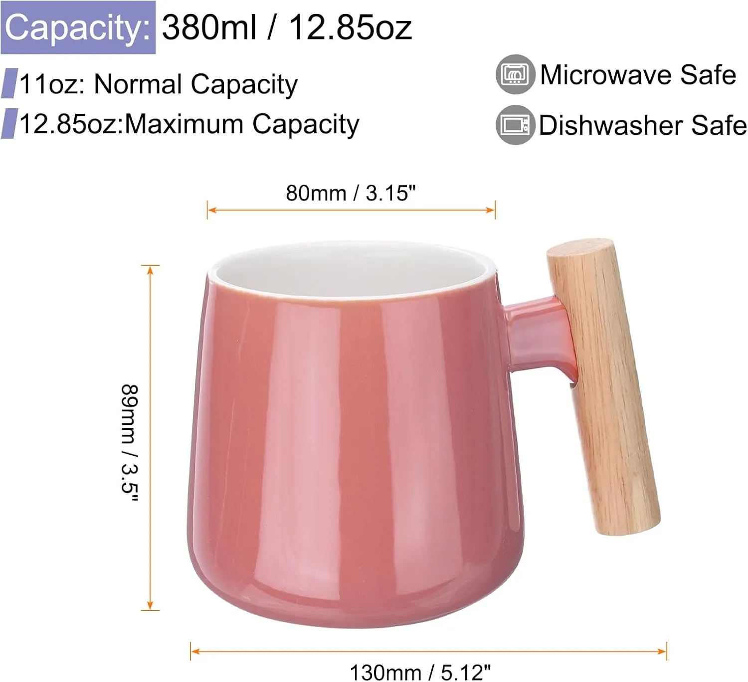 12oz Ceramic Mug With Wooden Handle 4