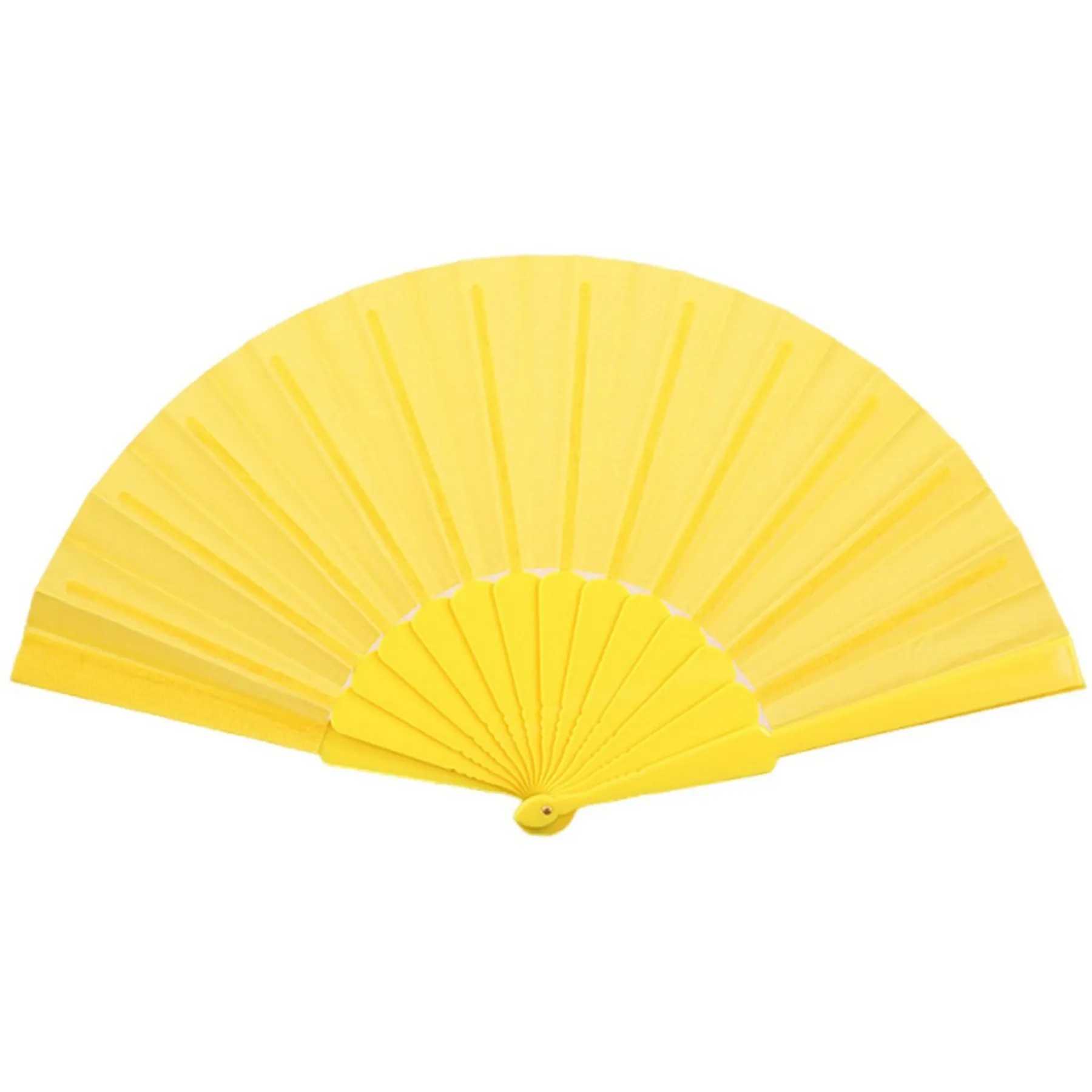 Nylon Folding Hand Fan W/ Plastic handle 12